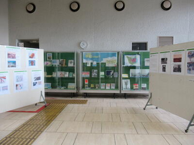 中央図書館（ロビー）での展示の様子